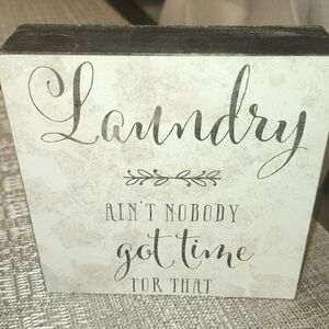 Decorative Laundry Sign - Black and White
